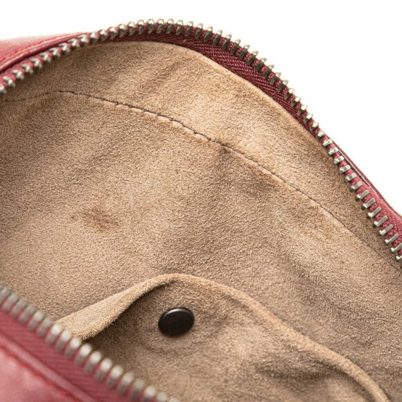 BOTTEGA VENETA Red Leather Intrecciato Fanny Pack